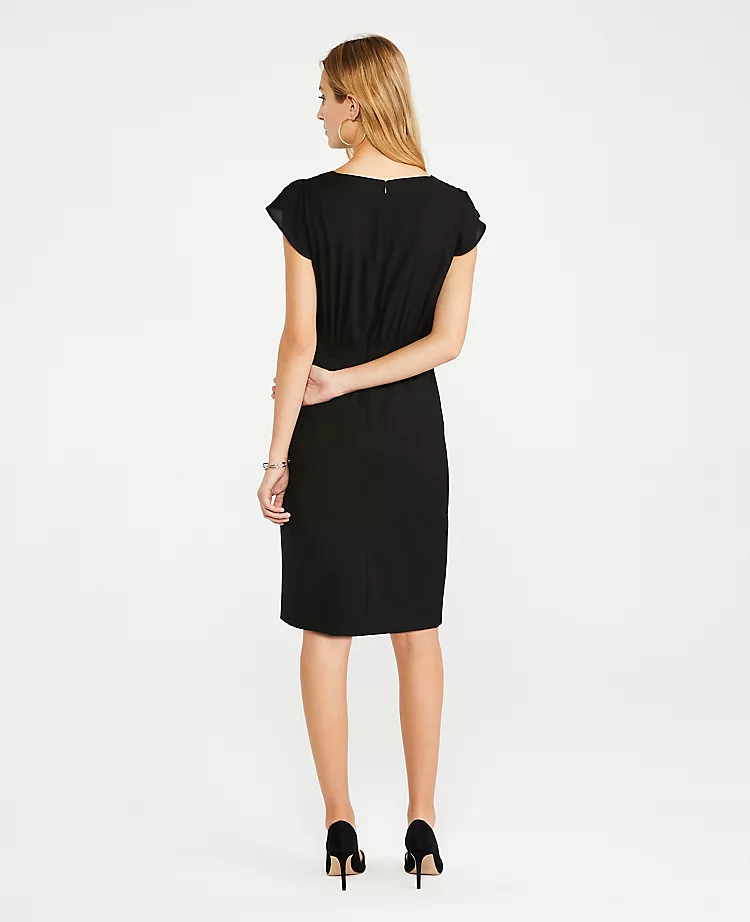 The Flutter Sleeve Sheath Dress In Seasonless Stretch - Image 2