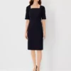 The Square Neck Sheath Dress In Seasonless Stretch