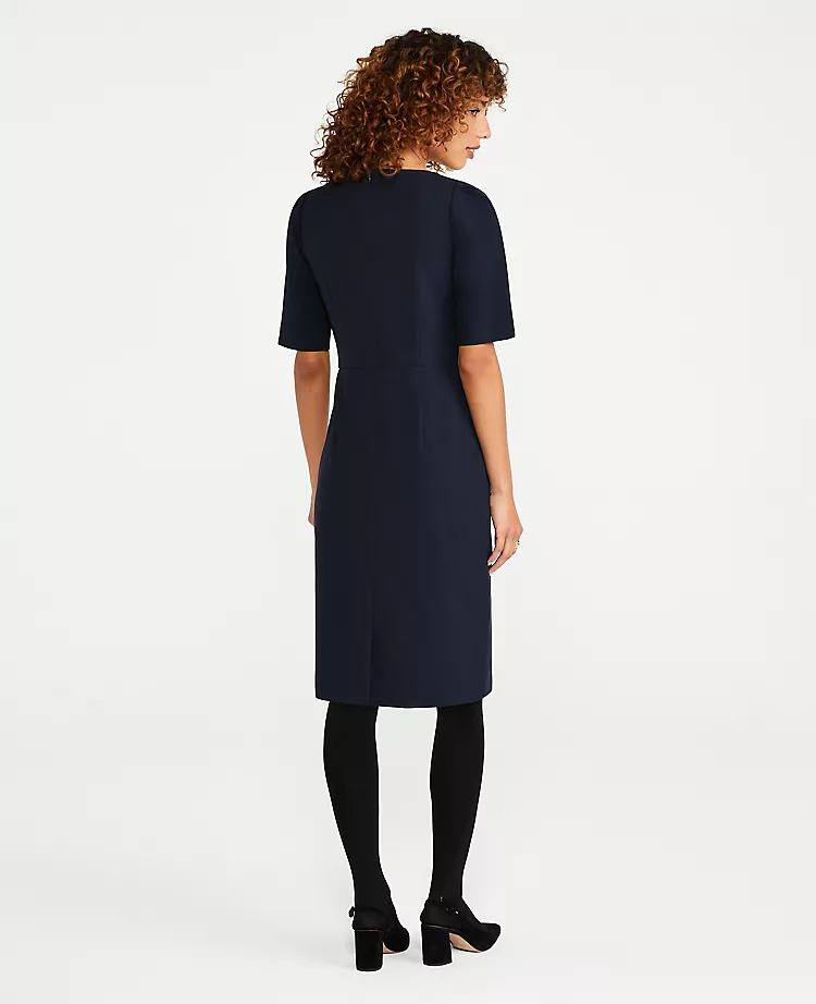 The Square Neck Sheath Dress In Seasonless Stretch - Image 2