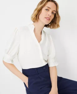 Ruffle Button Top -Outlet Modern Muse Closet Store 600372 9192 ALT2