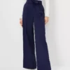 The Tie Waist Wide Leg Pant In Soft Twill