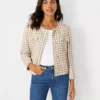 Fringe Tweed Button Jacket