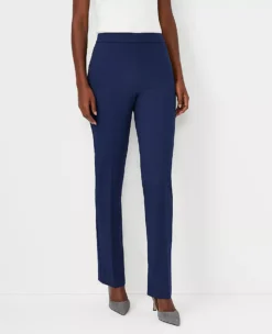 The Side Zip Sophia Straight Pant In Bi-Stretch