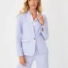 The Notched One Button Blazer In Cross Weave