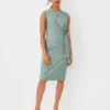 The Tie Waist Sheath Dress In Cross Weave