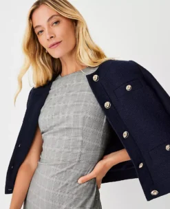 The Cap Sleeve Sheath Dress In Plaid -Outlet Modern Muse Closet Store 603959 6004 ALT2