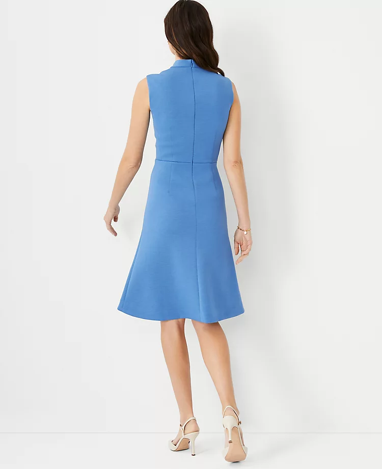 The Sleeveless V-Neck Flare Dress In Double Knit - Image 2
