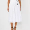 Eyelet Pleated Full Skirt