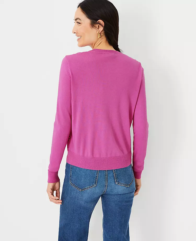 Mixed Media Eyelet Ann Cardigan 2 Mixed Media Eyelet Ann Cardigan - Image 2