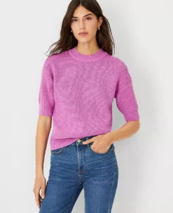 Geo Stitch Elbow Sleeve Sweater