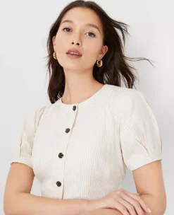 Striped Balloon Sleeve Dress -Outlet Modern Muse Closet Store 605058 7879 ALT2