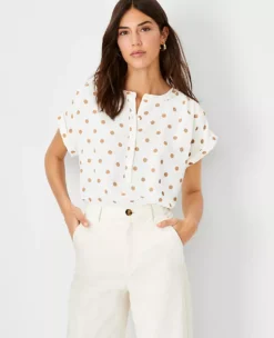 Polka Dot Drop Shoulder Popover