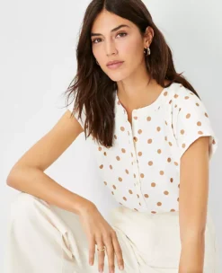 Polka Dot Drop Shoulder Popover -Outlet Modern Muse Closet Store 606842 9192 ALT2