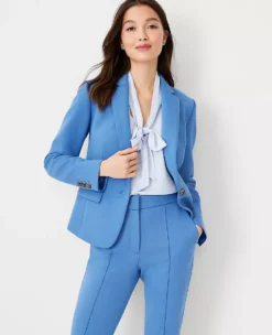 The One Button Blazer In Double Knit