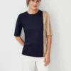 Colorblock Elbow Sleeve Top