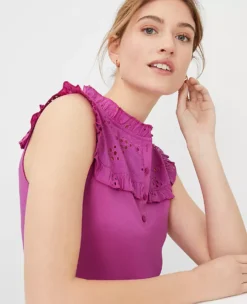 Eyelet Yoke Pima Cotton Shell