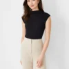 Refined Stretch Mock Neck Top