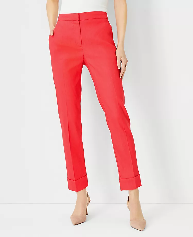 The High Rise Eva Ankle Pant In Linen Blend