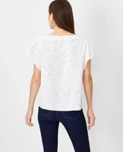 Spotted Boatneck Top -Outlet Modern Muse Closet Store 607640 9192 ALT1