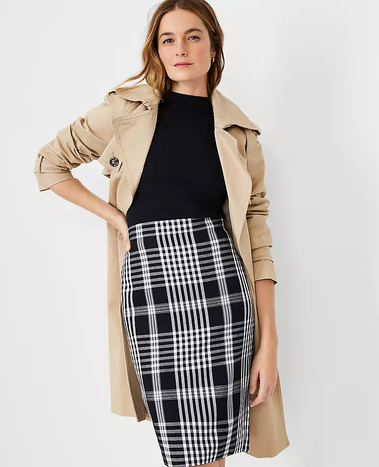 Plaid Pencil Skirt - Image 3