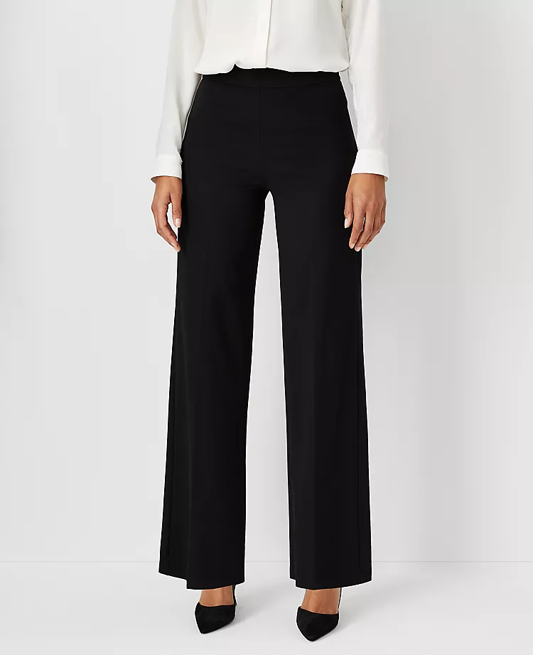 The Side Zip Wide Leg Pant In Knit
