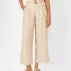 The Belted Easy Wide Leg Crop Pant In Polka Dot