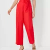 The Tie Waist Straight Ankle Pant In Linen Blend