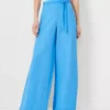 The Belted Pull On Palazzo Pant In Linen Blend