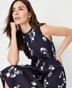 Floral Gathered Sleeveless Flare Dress -Outlet Modern Muse Closet Store 609019 1362 ALT2