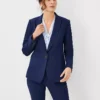 The Petite Long One Button Blazer In Bi-Stretch