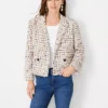 Multicolored Tweed Double Breasted Blazer