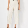 The Petite Seamed Straight Crop Pant In Stripe - Curvy Fit