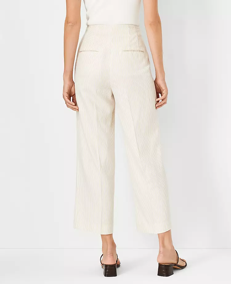 The Petite Seamed Straight Crop Pant In Stripe - Curvy Fit - Image 2