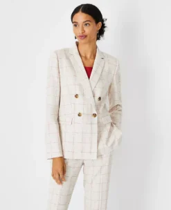 The Tailored Double Breasted Blazer In Plaid