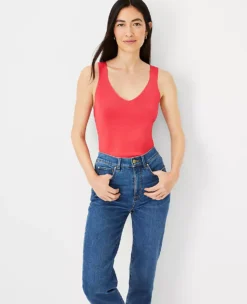 Silky Double V Sweater Tank