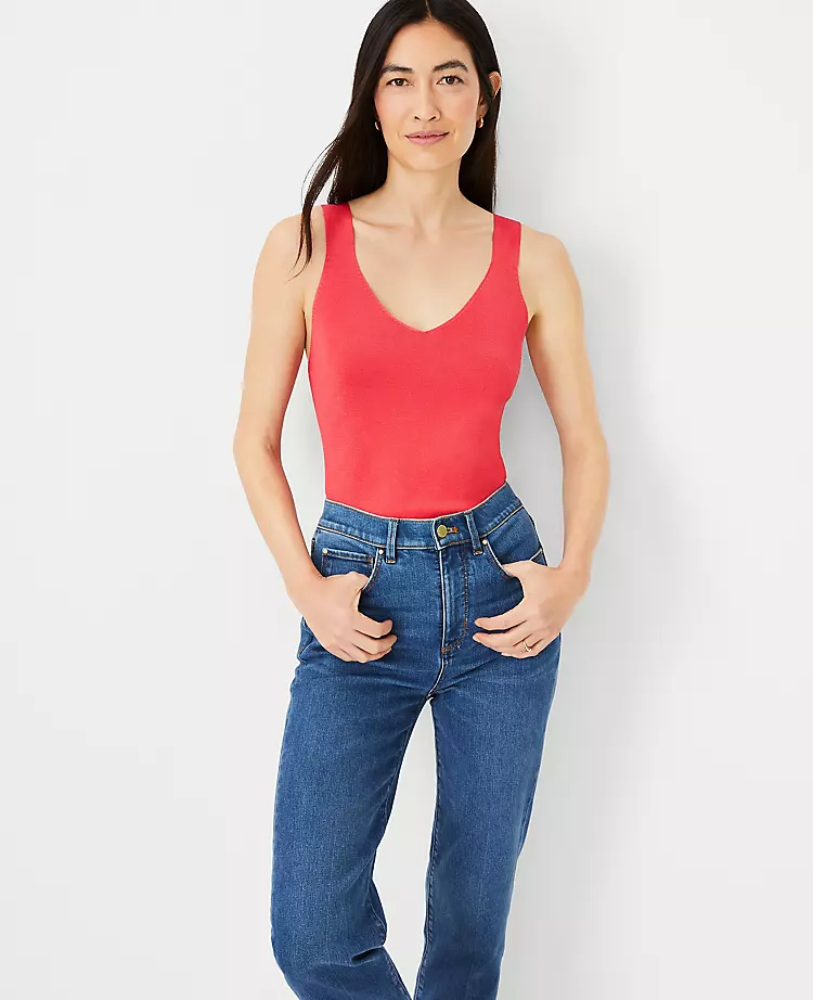 Silky Double V Sweater Tank