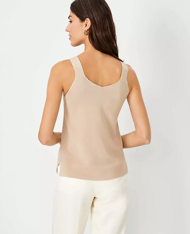 Silky Double V Sweater Tank - Image 2