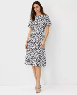 Floral Flutter Sleeve Midi Dress