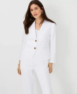 The Shorter Two Button Blazer In Linen Blend