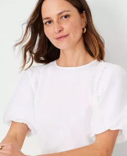 Lace Trim Mixed Media Top -Outlet Modern Muse Closet Store 610461 2222 ALT2