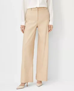 The Petite Wide Leg Pant In Herringbone Linen Blend