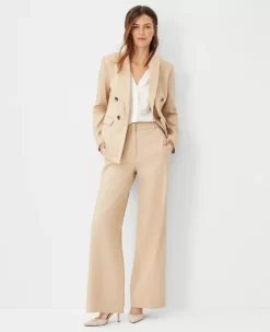 The Petite Wide Leg Pant In Herringbone Linen Blend -Outlet Modern Muse Closet Store 611206 7879 ALT2
