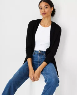 Linen Blend Open Cardigan -Outlet Modern Muse Closet Store 611745 2222 ALT2