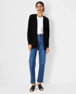 Linen Blend Open Cardigan -Outlet Modern Muse Closet Store 611745 2222 ALT3