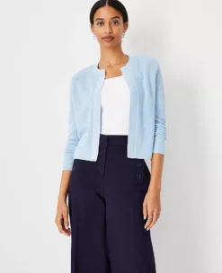 Petite Shimmer Cropped Cardigan