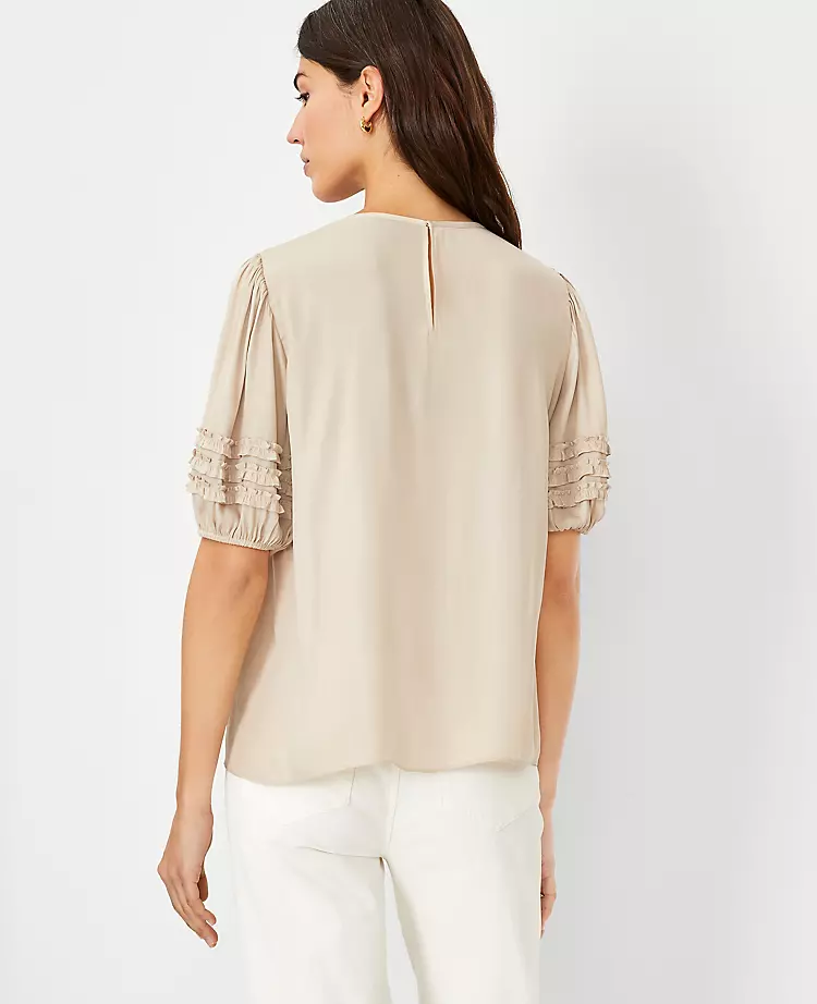 Petite Mini Ruffle Sleeve Top - Image 2