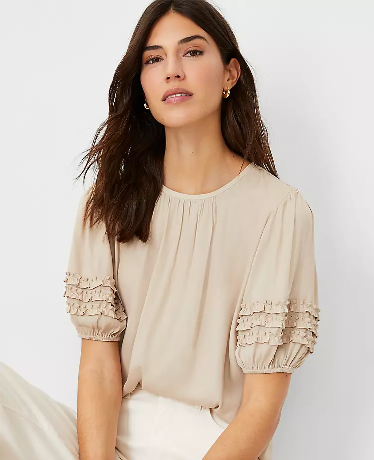 Petite Mini Ruffle Sleeve Top - Image 3
