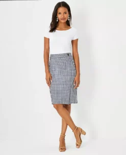 Plaid Button Front Pencil Skirt -Outlet Modern Muse Closet Store 613312 1362 ALT2
