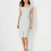 The Scooped Square Neck Sheath Dress In Linen Blend