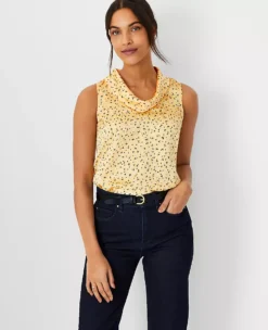 Floral Cowl Neck Shell